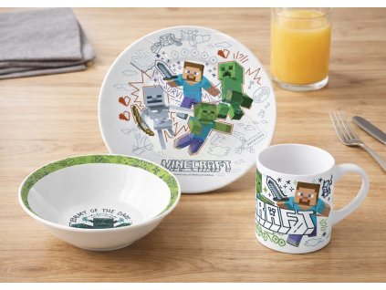 Dětská jídelní keramická sada MINECRAFT 3dílná