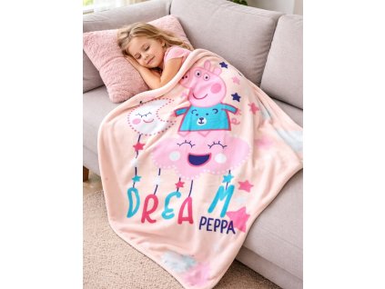 Dětská deka PEPPA PIG růžová