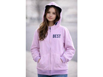 Mikina dívčí VENERE Best světle růžová na zip