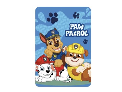 Dětská deka TLAPKOVÁ PATROLA 3 psi modrá 100 x 140 polar