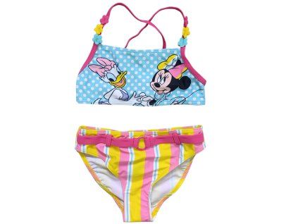 Dívčí plavky MINNIE A DAISY bikiny s puntíkem modré