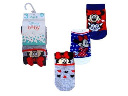 Kojenecké ponožky MINNIE MOUSE  3pack modrošedé