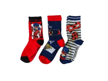 Dívčí ponožky KOUZELNÁ BERUŠKA 3 pack s červenou