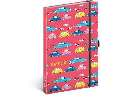 NOTIQUE Notes Krtek Auta, linkovaný, 13 x 21 cm
