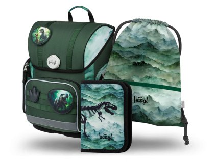 BAAGL SET 3 Ergo Dino: aktovka, penál, sáček