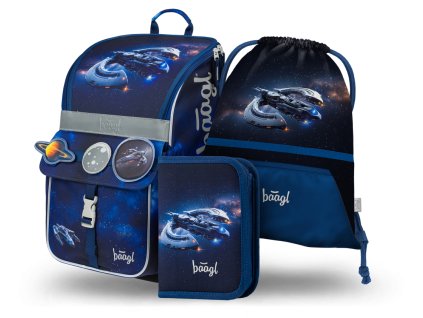 BAAGL SET 3 Zippy Vesmírná loď: aktovka, penál, sáček