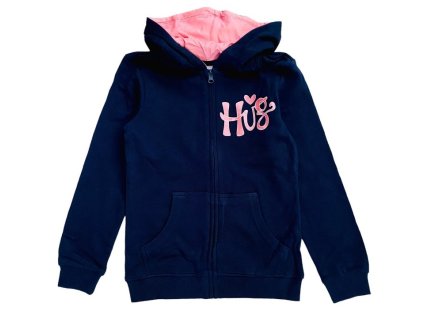 Mikina dívčí VENERE Hug na zip s kapucí modrá tmavá