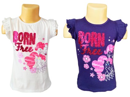 Dívčí tričko MY LITTLE PONY born free krátký rukáv s volánky