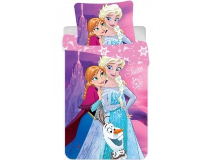 Dětské bavlněné povlečení FROZEN slavná trojka růžové 90x140
