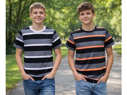 Chlapecké tričko GLO-STORY s pruhy krátký rukáv
