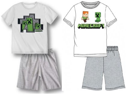 Chlapecké pyžamo MINECRAFT krátké bílo-šedé