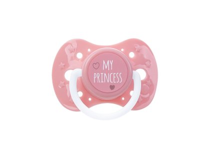 Uklidňující silikonový dudlík 0m+ Akuku My Princess (Barva Růžová, Velikost 0- 12 m)