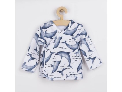 Kojenecká bavlněná košilka Nicol Dolphin (Barva Modrá, Velikost 56 (0-3m))