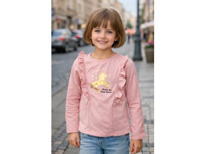Dívčí tričko LEMON BERET zlatý kůň dlouhý rukáv