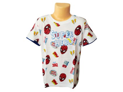 Chlapecké tričko SPIDERMAN Super hero krátký rukáv bílé