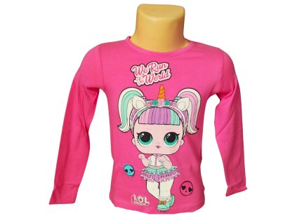 Dívčí tričko L.O.L. Unicorn dlouhý rukáv růžové
