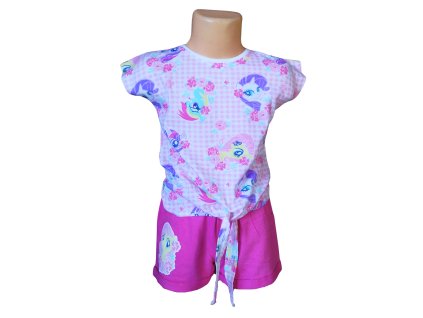 Dívčí letní set MY LITTLE PONY se šortkami a uzlíkem růžový