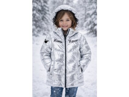 Dívčí zimní bunda MINNIE metalická