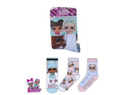 Dívčí ponožky L.O.L. 3pack růžovomodré