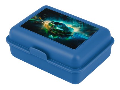 Box na svačinu ZÁVODNÍ AUTO modrý