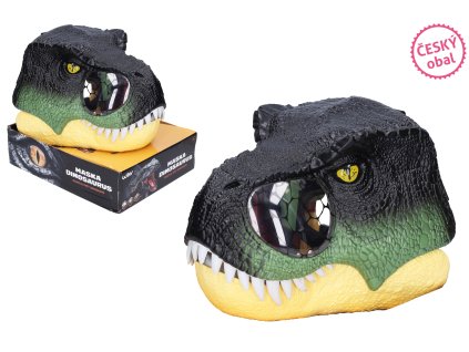 Maska na hlavu dinosaurus s efekty 28x22x21,5 cm - český obal