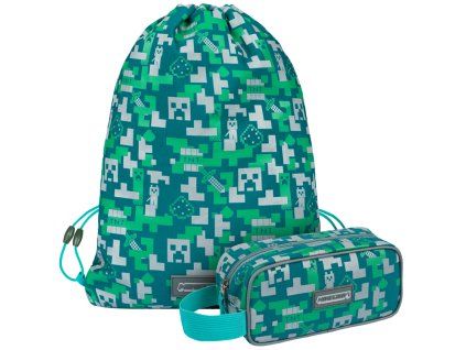 MINECRAFT 2 SET Silver Creeper - penál sáček