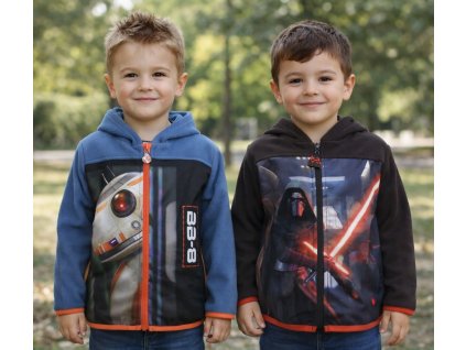 Chlapecká mikina STAR WARS fleece na zip s kapucou