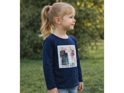 Dívčí tričko FROZEN selfie dlouhý rukáv