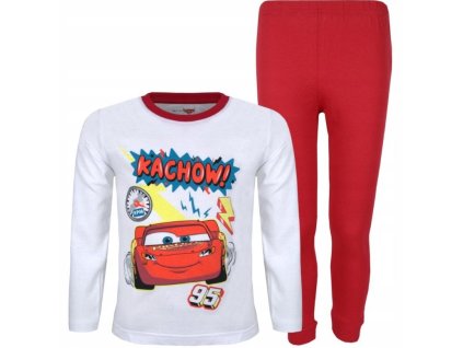 Chlapecké pyžamo CARS kachow dlouhé bílo-červené
