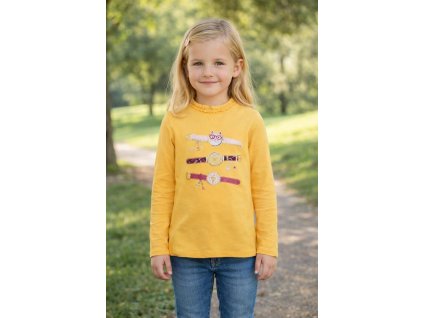 Dívčí tričko GLO-STORY hodinky dlouhý rukáv