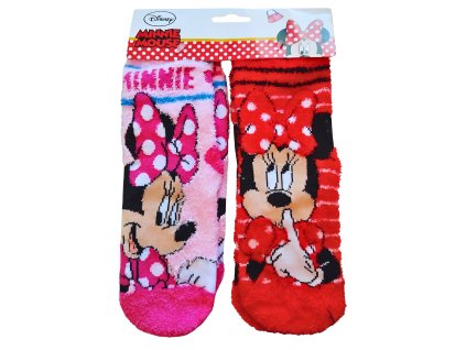 Dívčí teplé ponožky s protiskluzem MINNIE 2 pack