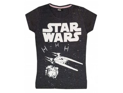Dámské tričko STAR WARS krátký rukáv šedé