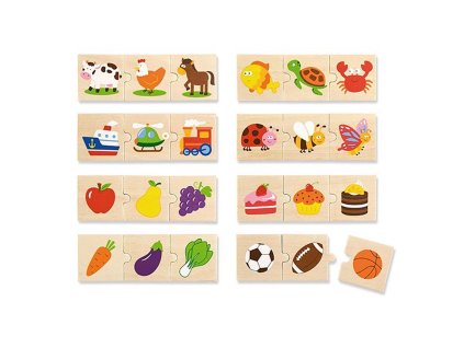 Dřevěné logické puzzle Viga 24ks (Barva Multicolor)