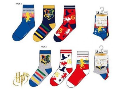 Chlapecké ponožky klasické HARRY POTTER 3pack assort