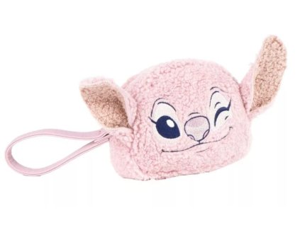 3D kosmetická taška chlupatá LILO A STITCH ANGEL růžová