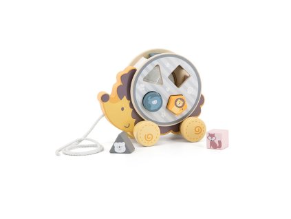 Dřevěná tahačka a vkládačka Viga ježek (Barva Multicolor)