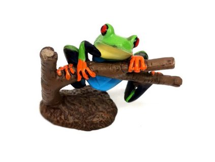 A - Figurka žába Listovnice červenooká 8 cm