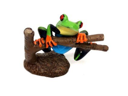 Figurka žába Listovnice červenooká 8 cm