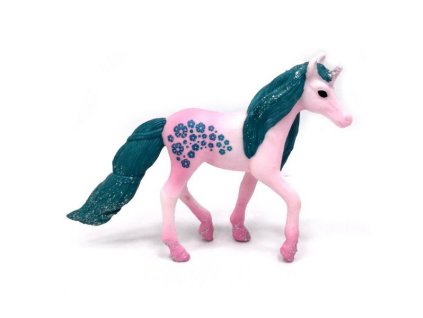 A - Figurka Jednorožec růžový s glitry 10,5 cm