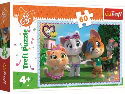 Puzzle 44 KOČEK Hry s přáteli 60 dílků