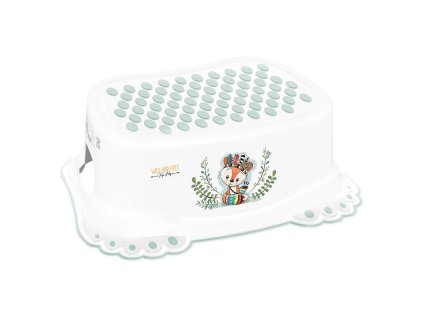 Dětské protiskluzové stupátko do koupelny Wild & Free liška bílé (Barva Bílá)