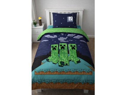 Dětské bavlněné povlečení MINECRAFT noční obloha 140x200