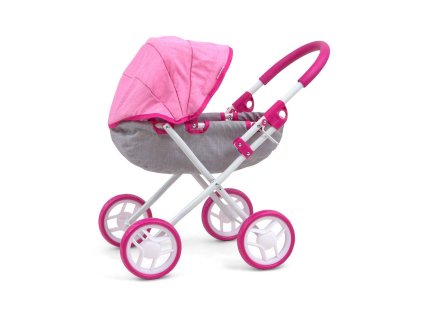 Dětský kočárek pro panenky Milly Mally Dori Prestige Pink (Barva Růžová)