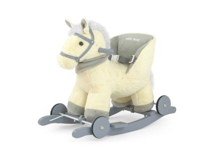 Houpací koník s melodií a kolečky Milly Mally Polly béžový (Barva Béžová)