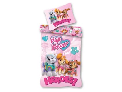 Dětské bavlněné povlečení TLAPKOVÁ PATROLA heroes růžové 140x200