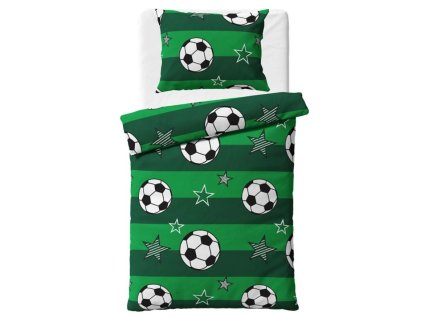 Dětské bavlněné povlečení FOTBAL zelené 140x200