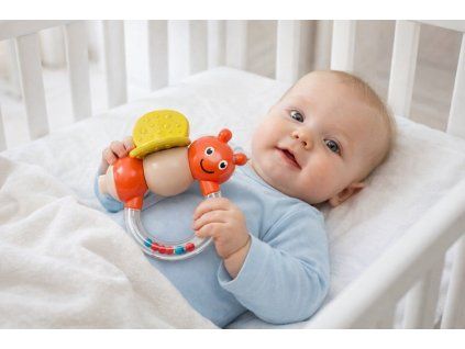 Dětské chrastítko Baby Mix VČELKA oranžová