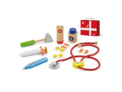 Lékařský dřevěný set v kufříku Viga (Barva Multicolor)