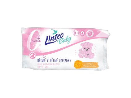 Dětské vlhčené ubrousky s měsíčkem lékařským Linteo Baby 24 ks Soft and cream (Barva Dle obrázku)