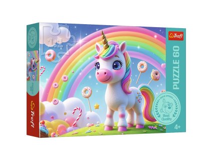 Puzzle UNICORN - JEDNOROŽEC svět cukroví 60 dílků